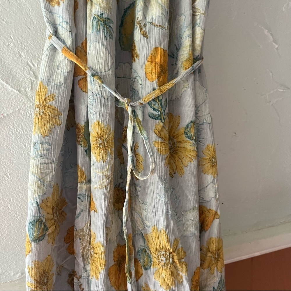 Floral Spaghetti Strap Maxi Dress in Yellow and Blue Size Large NWT - Picture 3 of 12